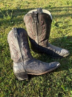Durango Leather Men’s Cowboy Boots grey Red size 13